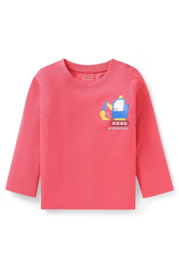Babyhug Babyhug Night Suit With Truck Print - Red & Blue