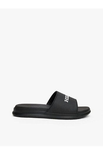 Tommy Hilfiger Erkek Dokulu Logo Siyah Havuz Terliği