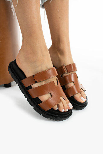 Hvz Women's Tan Stylish Comfortable Modern Style Slippers