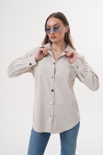 Laressi Pocketed Gabardine Shirt Jacket
