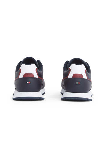 Tommy Hilfiger Erkek Rahat Kaydırmaz Taban Nefes Alabilir Üst Yüzey Deri Mavi Sneaker FM0FM05453-DW5