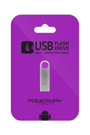POWERWAY 4 GB Metal Flash Memory Metal Design USB Memory The Latest Tecnology Chipset Data Traveler