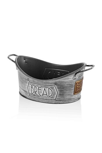 The Mia 28x17 Cm Galvanized Bread Serving - Stone