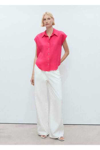 MANGO Woman Ärmelloses Lyocell-Shirt