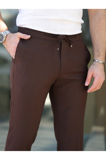 BASEL.CO Άνετο κομψό παντελόνι Jogger από ύφασμα Easy-Iron Slim Fit