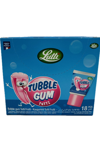 Zaini Lutti Tubble Gum Cherry Imported Gum X 18 Box Advantage Package