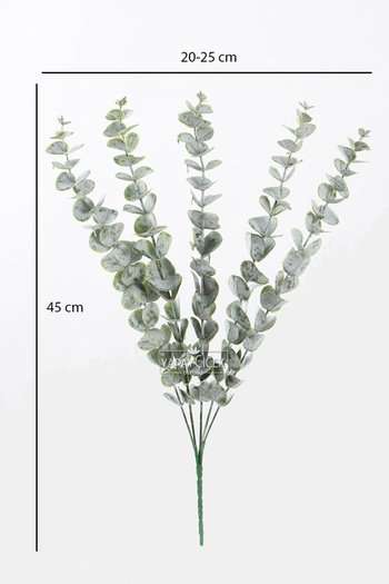 Yapay Çiçek Deposu 5 Dallı Gerçek Dokulu Vintage Okaliptus Demeti 45 cm