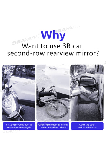 Choice BLACK 2PCS SEAMETAL Car Rearview Mirror Auxiliary Blind Spot Wide-angle Mirror Adjustable Mirror Exi