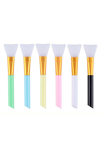 Choice3 6pcs mixed color advanced silicone facial mask brush - mild and soft, suitable for all