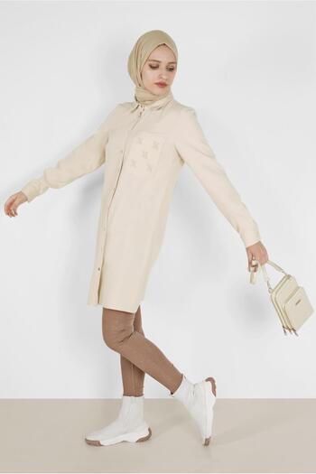Alvina EMBROIDERY DETAILED METAL BUTTON TUNIC 42287