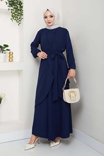 benguen Navy Blue 4743 Content Hijab Set
