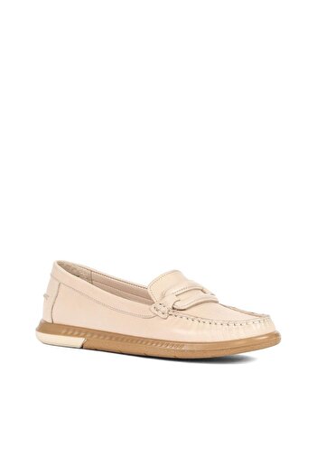 Celal Gültekin Women's Beige Leather Shoes