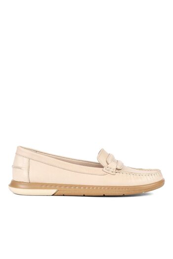 Celal Gültekin Women's Beige Leather Shoes