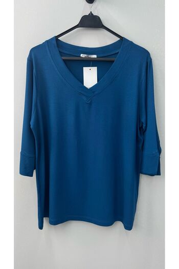 Koza Butik Women's Plus Size Banded V-Neck Blouse 1919-25