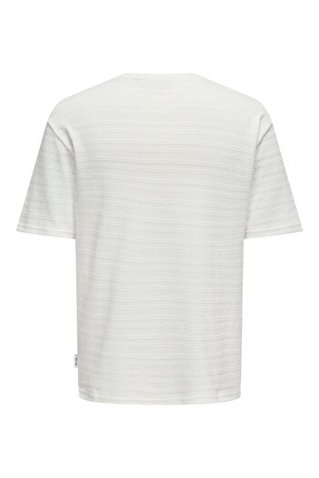 Only & Sons ONSGIVO REG 12 SS CREW KNIT NOOS Чоловічий білий футболка - 22031761