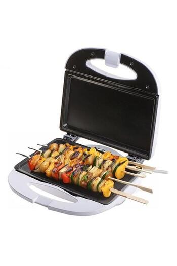 adler Adler AD 3072 electric grill, flat non-stick plates, non-slip feet, 1200W, White