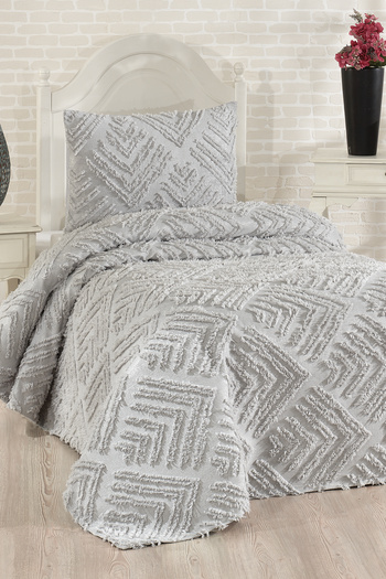 Çeyiz Diyarı Dowry Land Pine 2 Piece Single Pique Set Gray