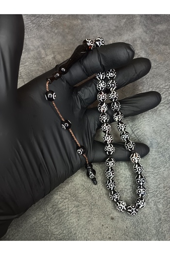 Mos Tespih Kuka Natural Rosary with High-End Embroidered System