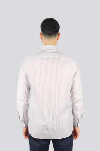 PAUL&SHARK Men's Regular Fit Striped Cotton Long Sleeve White Shirt 25413202 Cf-Va3