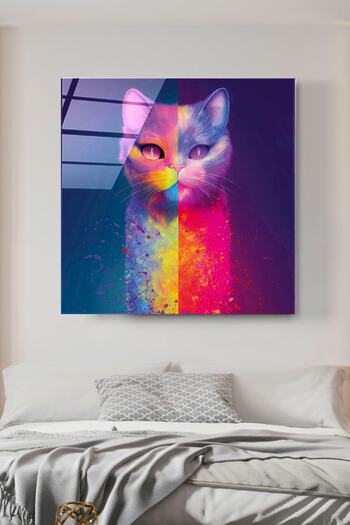 indispensablely Cat Glass Painting, Decorative Glass Painting