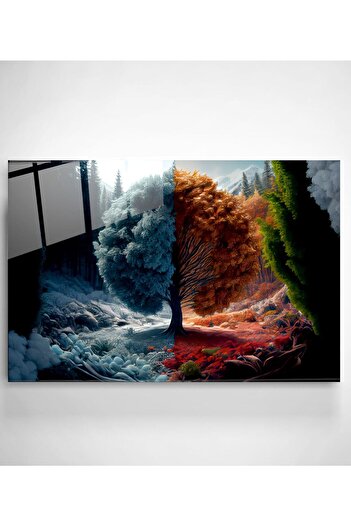 indispensablely Seasonal Change Glass Painting, Decorative Glass Painting