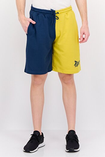 Puma Men Sportswear Fit Outdoor Short, Navy/Yellow