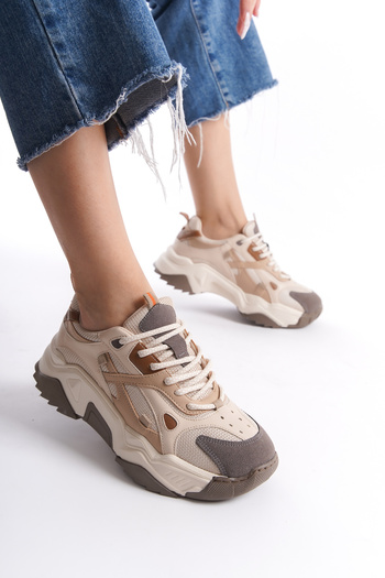 Solo Bag DEL'SOLERA KADIN BAĞCIKLI YÜKSEK TABAN SNEAKER SPOR AYAKKABI