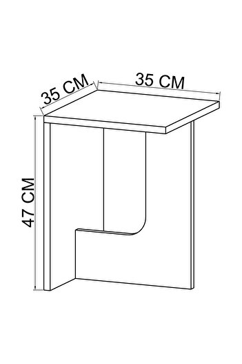 VM VERTEX MOBİLYA TERNİ ÇOK AMAÇLI YAN SEHPA BOHEM TRAVERTEN 35 CM
