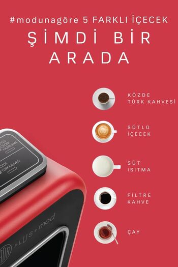 Karaca Hatır Plus Mod 5 In 1 Konuşan Türk Kahve Makinesi Kırmızı