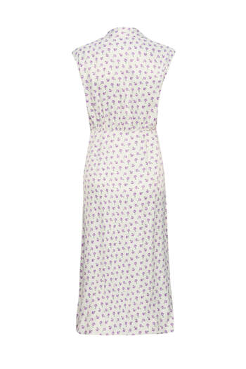 STELLA PULVIS Ecru Satin Midi Shirt Dress