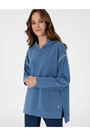 Pierre Cardin İndigo Oversize Sweatshirt 50301341-VR028