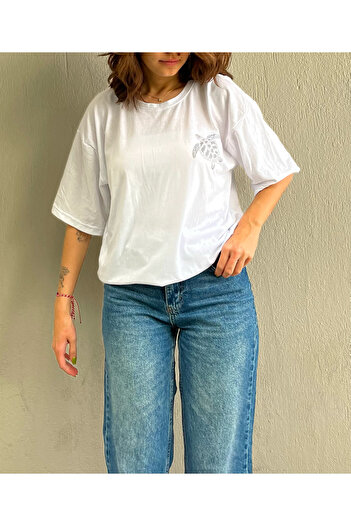 TRENDPUNKY - Μπλουζάκι Oversize με στάμπα χελώνας