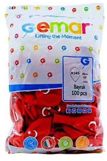 Çemrek Süs Parti Moon Star Balloon 100 Pack 10 Inch Gemar