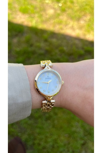 Bluemix Aksesuar Round Dial Steel Wrist Watch