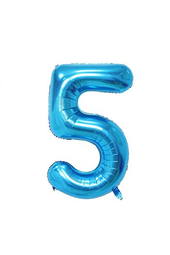 Flippy Balon din Folie Flippy, Cifra 5, 81 cm, Pentru Aer sau Heliu, Albastru