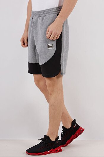 Puma Men Drawstring Heather Dime Shorts, Grey