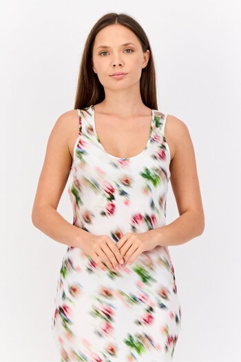Esprit Women Allover Print Maxi Dress, Ivory