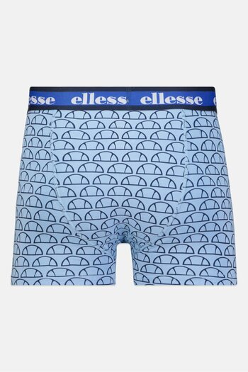 Ellesse Men 3 Piece Brand Logo Trunks, Blue