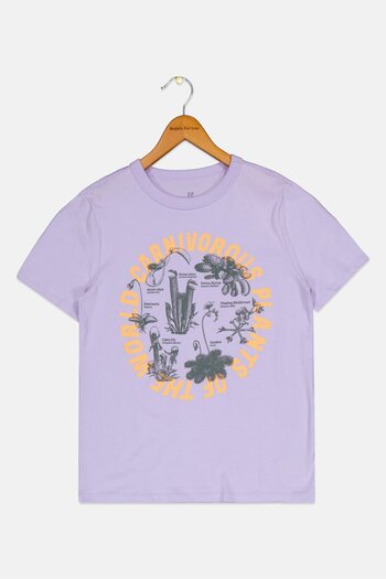 GAP Kids Boy Graphic Printed Short Sleeve T-Shirt, Lavender