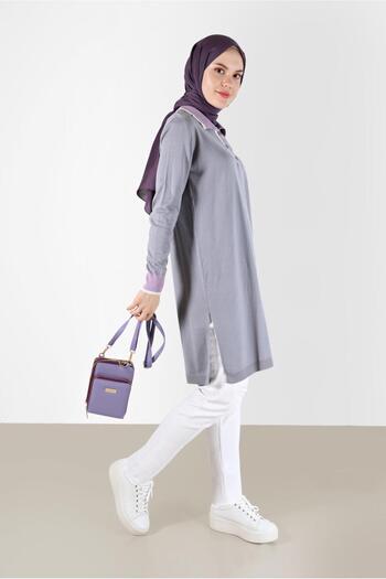 Alvina POLO COLLAR RIBBANED KNITWEAR TUNIC 42108