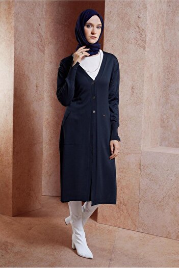 Alvina 45001 Model Belted Knitwear Cardigan