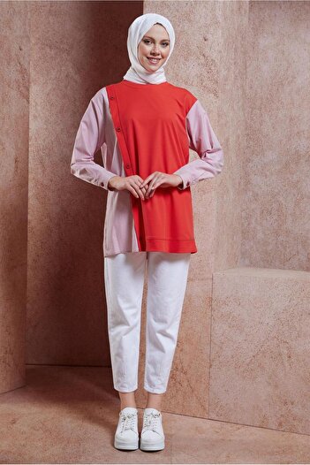 Alvina 44751 Model Garnished Tunic Tracksuit