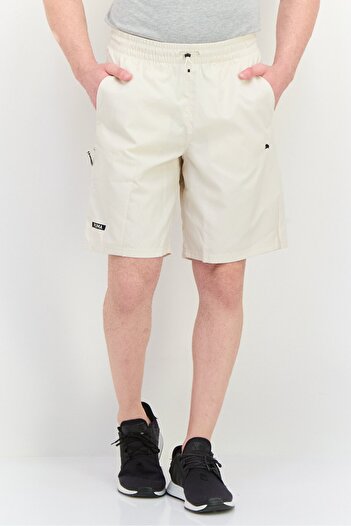 Puma Men Sportswear Fit Brand Logo Outdoor Shorts, Beige