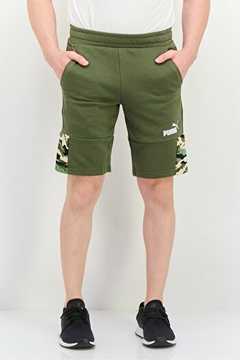 Puma Men Sportswear Fit Camouflage Outdoor Shorts, Olive