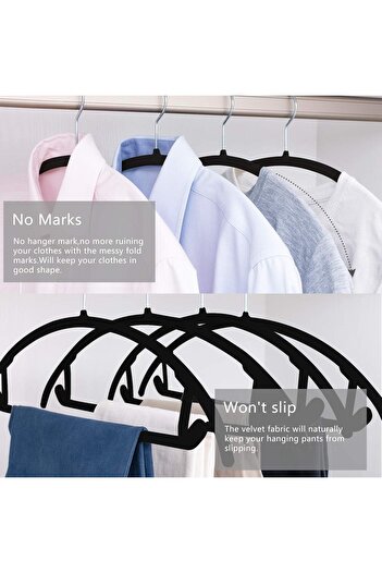 COOYA Velvet Heavyduty Coat Hanger, With Chrome hooks, Non-slip jumpsuit, space-saving, for Clothes