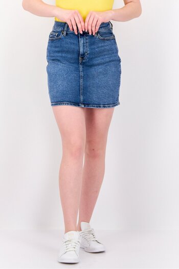 Esprit Women Washed Denim Mini Skirt, Blue
