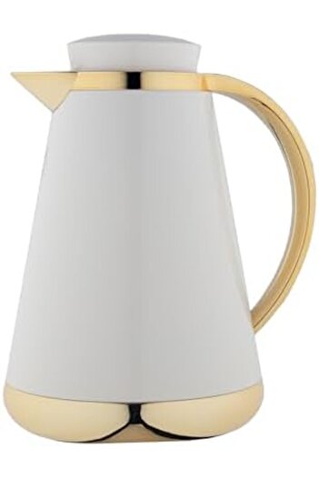 ALSAIF Coffee And Tea Vaccum Flask In Pearl White/gold / Leak-proof And Keeps Drinks Hot 0.5 Liter