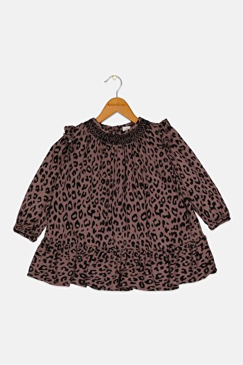 GAP Toddlers Girl Animal Printed Long Sleeve Dress, Multicolor