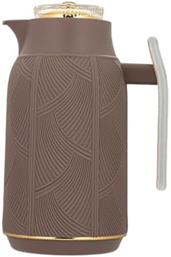 ALSAIF Deva Coffee And Tea Vaccum Flask In Brown/gold / Leak-proof And Keeps Drinks Hot 1 Liter