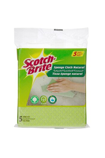 3M ScotchBrite Natural Sponge Cloth (5 Pieces)
